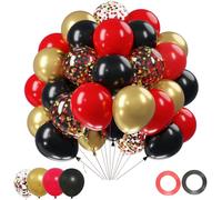 Netnology Lot de 60 ballons en latex avec confettis pour remise de diplôme, anniversaire, fête sur le thème du casino, mariage, anniversaire de mariage - 30,5 cm