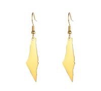 Netoches B Or Palestine Carte Boucles D'Oreilles Femmes Pays Géographie Carte Pendentif Boucle D'Oreille en Acier Inoxydable