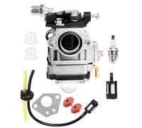 NETONDA Carburateur Debroussailleuse 52cc 49cc 43cc Carburateur pour Moteur à Deux Temps Kit Carbu avec Durite Essence Bougie d'Allumage Joint Pompe Amorçage