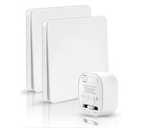 NETONDA Interrupteur d'Éclairage sans Fil sans Pile 2PCS Interrupteurs avec Récepteur Auto Alimenté Télécommande Murale Va et Vient Kit Interrupteurs sans Fil aucun Câblage Nécessaire