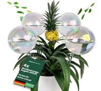 Netrox Lot de 4 boules d'arrosage en verre 4X 400ml - Arrosage automatique pour plantes, fleurs et jardin - Idéal en vacances - Arrosage, système d'arrosage pour pot, distributeur d'eau