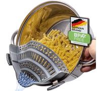 Netrox Passoire clipsable en silicone sans BPA, bec verseur, casseroles - | Format compact à clipser sur les casseroles pour égoutter pâtes et aliments, avec utilisation simple et nettoyage facile