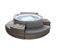 Netspa Vita Premium 168x70 Cm + Furniture 5 Pieces Hot Inflatable Tub With External Panels Gris 1100L
