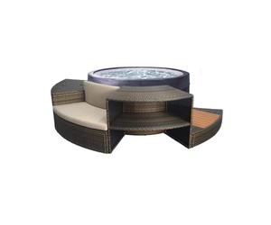 NETSPA - SP-VIP140/MOB2 - NetSpa Vita - Spa Semi Rigide + Mobilier (5 éléments) - Spa Portable - Rond - 4 Places