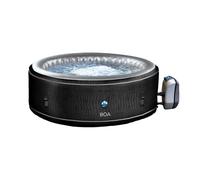 NETSPA - Spa Gonflable Circulaire SP-BOA155B XL Familial -5-6 Personnes - 195X70Cm - Habillage Effet Croco - Structure Mousse 8 Cm - Volume 800 L