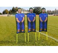 Netsportique Lot de 3 mannequins Flexibles en Polyester imprimé - Couleur au Choix - Mannequin Coup Franc Football (Bleu)