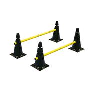 Netsportique Lot de 4 cônes d’agilité réglables avec Barres - Matériel d'entraînement Multisport