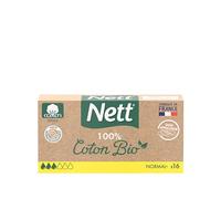 Nett - Coton Bio Tampon sans Applicateur, Normal, Boite de 16 Tampons Tampons et coupes menstruelles 16 pieces female