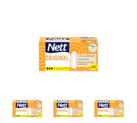 Nett - Tampons Original Normal Flux Normal Sans Applicateur (boîte de 32 pièces) - Protection hygiénique hypoallergénique et sans parfum - Tampons sans blanchiment au chlore (Lot de 4)