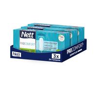 Nett - Tampons ProComfort Super Plus Sans Applicateur (boîte de 24 pièces) - Tampons avec voile effet soyeux et technologie Stay Dry - Avec ouverture en corolle et rainures incurvées (Lot de 3)