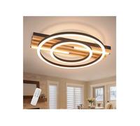 NETTLIFE Plafonnier LED design en bois intensité variable 34 watts forme circulaire télécommande incluse