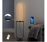 Nettlife Salon Lampadaire LED rechargeable sans fil - étagère télécommandée à intensité variable avec connexion USB lampadaire