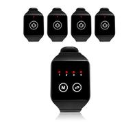 Nettoppo 1 à 4 Récepteurs de Montre Sans Fil pour Serveur, Appel de Restaurant, Téléavertisseur pour, le Dentiste, la, le Bureau, la Conférence Téléphonique