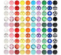 Nettoppo 100 Pièces de Perles de 20 mm pour Stylos, Perles en Strass, Perles Bubblegum pour Stylos, Porte-Clés Perlés, Bricolage, Stylo, Fabrication de