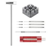Nettoppo 11Pcs / Set Montre RéParation Lien Remover Outil Marteau Goupilles Sangle Titulaire ChaîNe Ajusteur Outil de RéParation Kit pour/Femmes Regarder