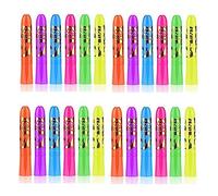 Nettoppo 24 Pcs Glow In The Black Lights Face Paint Crayons Face Body Paint Fluorescent Halloween Mascarade Maquillage pour Adulte