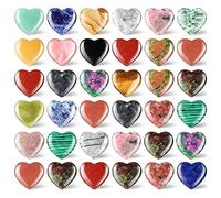 Nettoppo 36 Pierres Coeur Pierre de Préoccupation 0,8 Pouces 20 mm Assortiment de Pierres Sculptées en Mini Cœur Multicolores.