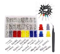Nettoppo 755 Pièces Kit de Connecteur de Broches de Borne de Fil Électrique de Voiture 1/1,5/1,8/2,2/2,8/3,5 mm 21 Broches de Connecteur de Type Terminal Auto