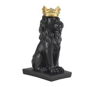 Nettoppo Abstrait Couronne Lion Statue Bureau à Domicile Bar Mâle Lion Faith RéSine Sculpture Artisanat Animal Art DéCor Ornements - Noir