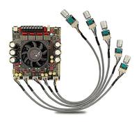 Nettoppo AS21P Carte d'amplification numérique Bluetooth 5.1 2.1 canaux TPA3255 DC 18-50 V pour haut-parleur de caisson de basses Installation facile externe