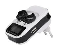 Nettoppo Batterie bouton au lithium LCD pour recharger USB rechargeable, chargeur multifonction, prise européenne