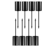 Nettoppo Bougeoirs, Couronne de L', Bougeoirs, Couronne de L', Bougeoir, Bougies Coniques avec Brochette Facile à Installer et Facile à Utiliser, 8 Pièces Noir