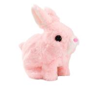 Nettoppo Peluche de Pâques Jouet Électronique Interactif de Pâques Les Lapins Peuvent Marcher et Parler avec des Sons et des Mouvements pour Cadeau Rose