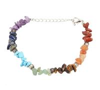 Nettoppo Reiki Pierre 7 Bracelets Chakra Bracelet en Cristal de GuéRison éBréChé Perles de Gravier Cadeaux pour Femmes