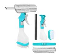 Nettoyage de la fenêtre SQUEEGEE - SQUEEGEE ET MICROFIBER SCRUBBER | Outils plus nettoyants avec flacon pulvérisateur | MOP et tête de rondelle en microfibre | Outil nettoyant multif