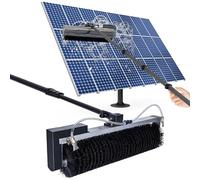 Nettoyage de panneau solaire extérieur-Brosse de nettoyage rotative de 60cm,kit de poteau alimenté par eau de lavage à l'eau humide et sèche,outils de nettoyage de panneau solaire 550cm18ft