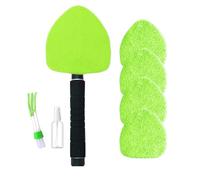 Nettoyage De Pare-Brise - Réutilisables Nettoyeur De Pare-Brise avec Manche Téléscopique 4 Tête De Remplacement | Kit De Nettoyage pour Vitres De Voiture pour Nettoyer Voitures, Motos Et Camions