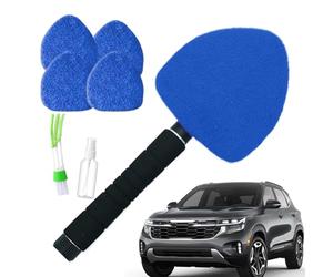 Nettoyage De Pare-Brise - Réutilisables Nettoyeur De Pare-Brise avec Manche Téléscopique 4 Tête De Remplacement | Kit De Nettoyage pour Vitres De Voiture pour Nettoyer Voitures, Motos Et Camions