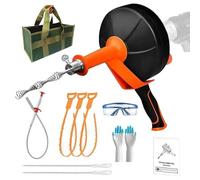 Nettoyage des Canalisations, Furet DéBoucheur, Furet Canalisation Kit Complet pour Bricoleurs, Convient Cuisine Évier Douche, 4 Brosses Spirales, Drain Snake, Lunettes, Gants et Sac (10m)