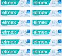 Nettoyage des dents Elmex Sensitive 12x 75ml dentifrice avec fluorure d'amines- stock annuel