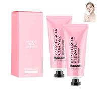 Nettoyant au baume au lait, nettoyant pour le visage de 2 sur 1, gel de nettoyage instantané aqueux, nettoie efficacement la peau du maquillage et des impuretés, hydratant et hydratant (2PCS)