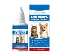 Nettoyant auriculaire pour chiens | 30 ml nettoyage profond et hydratant | Solution nettoyante pour oreilles de chat et | Pour chat, chiot, chien petite moyenne grande race, maison, voyage, soins quot