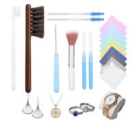 Nettoyant Bijoux Outil - Brosse Multifonction pour Nettoyage de Boucles - Nettoyeur Portable pour Bijoux Montres et Bracelets,Argent Sterling Anneaux