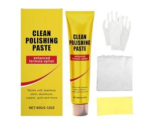 Nettoyant Chrome, 60g Crème De Nettoyage Profond À Longue Durée Nettoyant Laiton Et Crème À Polir Les Métaux Pour Chrome Argent Or Argenterie Bronze Aluminium Bijoux Ustensiles