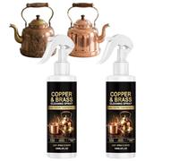 Nettoyant cuivre et laiton en spray, anti-ternissure pour casseroles (2Pcs) | Aide à éliminer ternissure, oxydation et rouille sur ustensiles, ferrures et poignées pour une surface nette à nettoyer