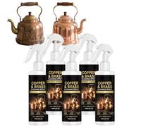 Nettoyant cuivre et laiton en spray, anti-ternissure pour casseroles (5Pcs) | Aide à éliminer ternissure, oxydation et rouille sur ustensiles, ferrures et poignées pour une surface nette à nettoyer