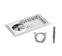 Nettoyant de verre en acier inoxydable pour évier avec finition à 5 couches, buse de rinçage multi-angle pour barista et cafés, lave-tasse robuste en acier pour verres à vin et tasses, argent 32 x 17