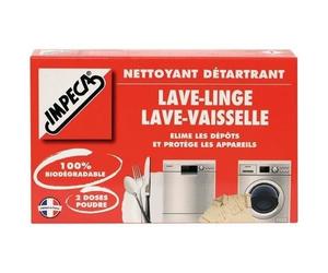Nettoyant détartrant - IMPECA - Lot de 2 doses - Lave-linge et lave-vaisselle - En poudre