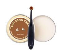 Nettoyant doux pour les yeux de chien, crème naturelle anti-taches de larmes, dissolvant 30 g avec brosse douce, gel hygiénique pour animaux de compagnie, soin des yeux avec formule apaisante, toilett