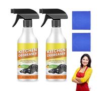 Nettoyant en mousse dégraissante pour cuisine, spray de nettoyage dégraissant résistant, sans danger pour la cuisine, 120 ml ou plans de travail, fours, casseroles et poêles (2)