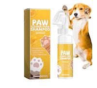Nettoyant en mousse pour pattes de chien - Shampooing sans eau de 100 ml - Brosse à récurer intégrée - Soin des pattes de chien - Contrôle des odeurs - Shampooing pour chat - Fournit un nettoyage en
