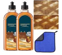 Nettoyant et cirage 5 en 1 Spainho, nettoyant pour sols en bois et carrelage, pour sols stratifiés, bois francs, détachant et désodorisant, solution cleaner pour floor animaux 450 ml (2PCS)