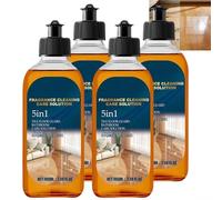Nettoyant et lustrant pour sols polyvalent 5 en 1, nettoyant puissant multi-surfaces pour les taches tenaces, concentré nettoyant pour sols 5 en 1 avec détachant double action nettoyant (4PCS)