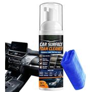 Nettoyant intérieur auto 60 ml avec chiffon, nettoyage et detailing doux et | spray nettoyant habitacle pour panneaux de porte console centrale garniture cuir SUV berline