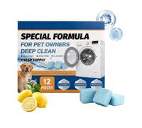 Nettoyant lave-linge - 12 Pastilles Anti-Poil pour Machine à Laver | Désodorisant pour Lave-linge | pour Buanderie Salle de Bain Douche Appartement Résidence Hôtel