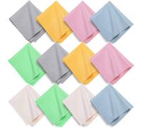 Nettoyant Lunettes Lingettes Microfibre 12 pièces, Chiffons de Nettoyages en Micro-Fibre pour Nettoyer Lunettes